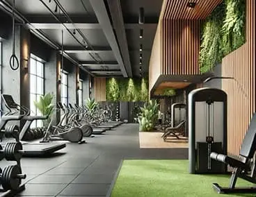 Salle de sport avec miroirs : Espace entraînement – machines de dernière génération et encadrement professionnel.