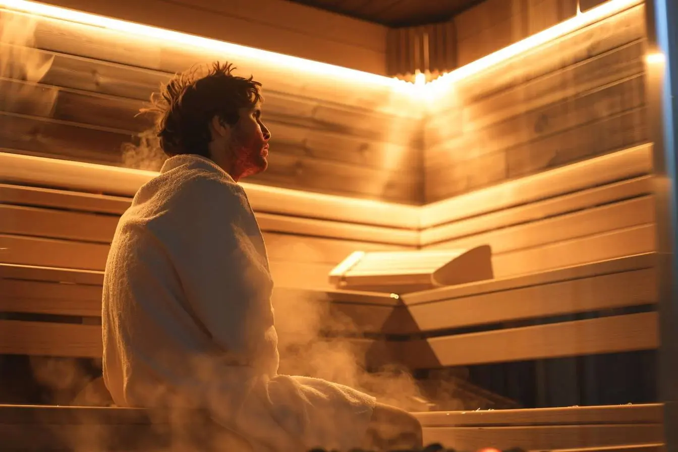 Adhérents profitant d’un sauna moderne pour récupérer.